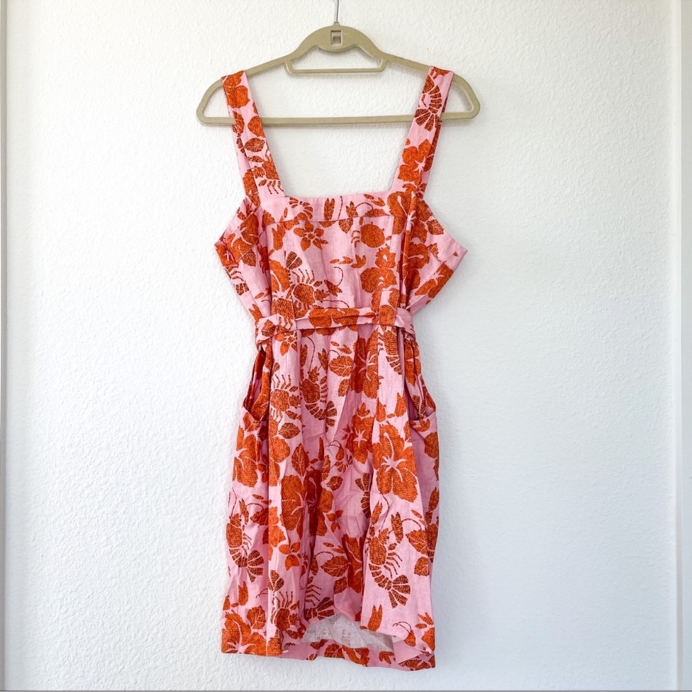 Farm Rio Anthropologie Floral Mini Dress in Pink NWT - Picture 6 of 9